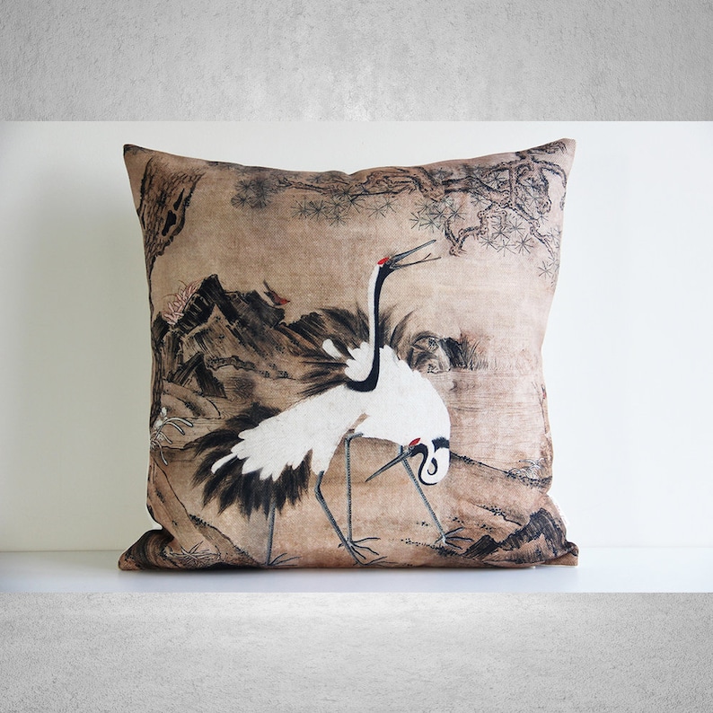 Pillow Cover 20X20 - Cranes Pillow Cover - Style Decor