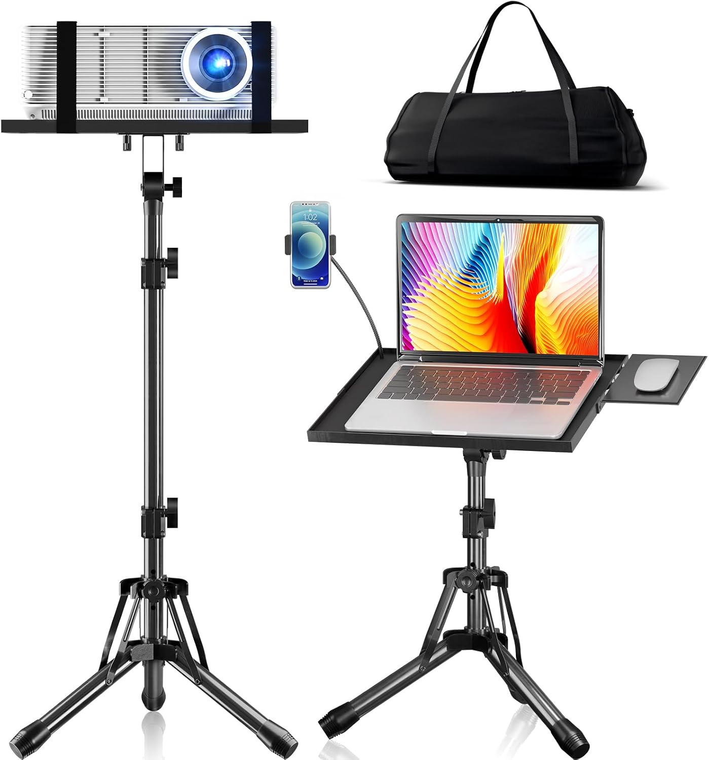 Home & Hotel Textiles Private Limited - Adjustable Projector Stand 20-61in, Foldable Tripod