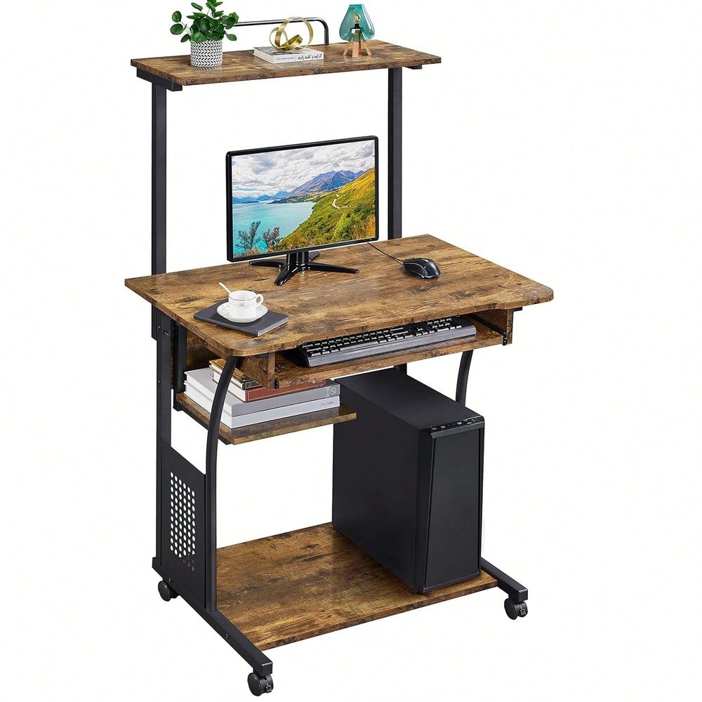 Home & Hotel Textiles Private Limited - Tiers Rolling Computer Desk With Keyboard