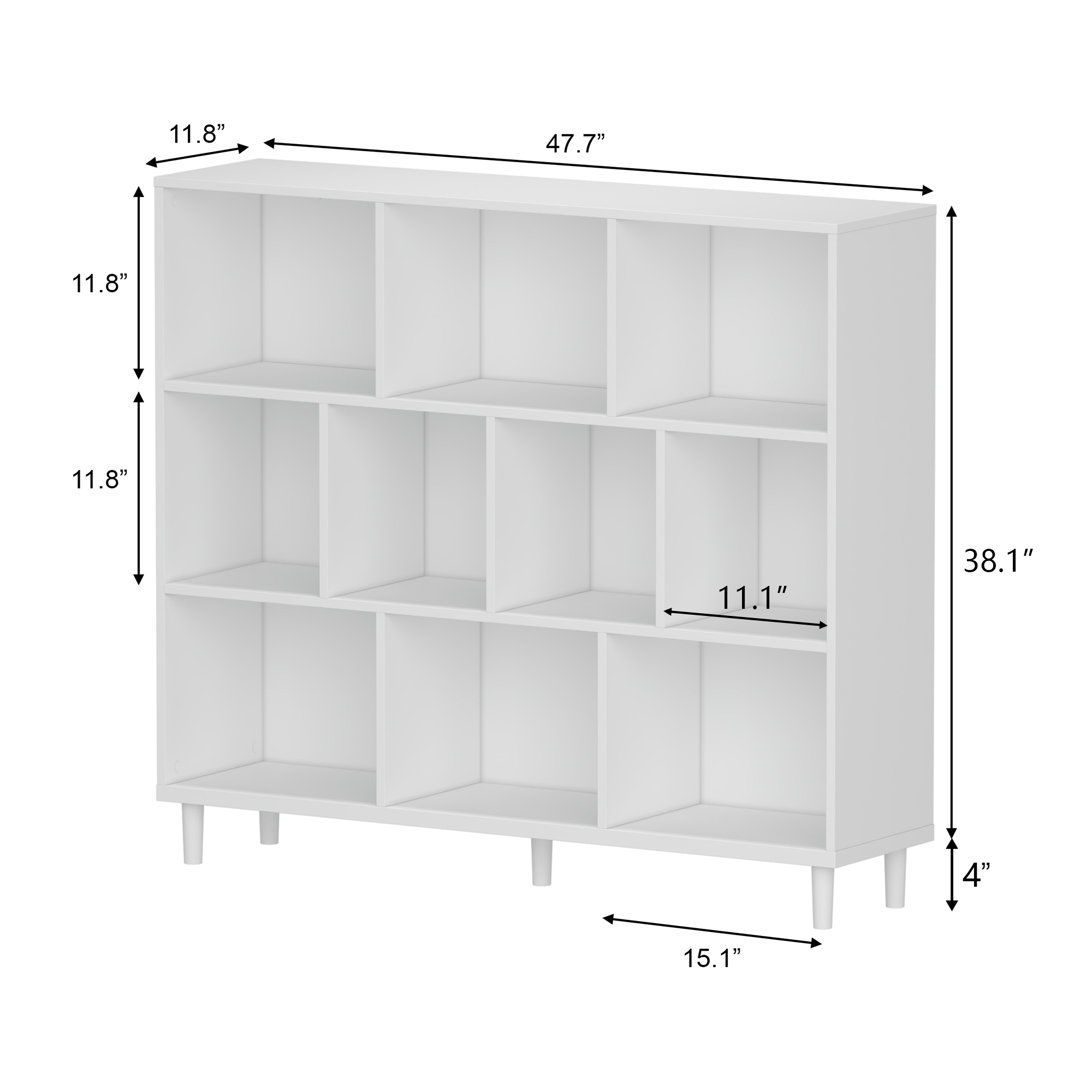 10-Cube Open Bookshelf White 3 - Home & Hotel Textiles Private Limited avaliação e preço