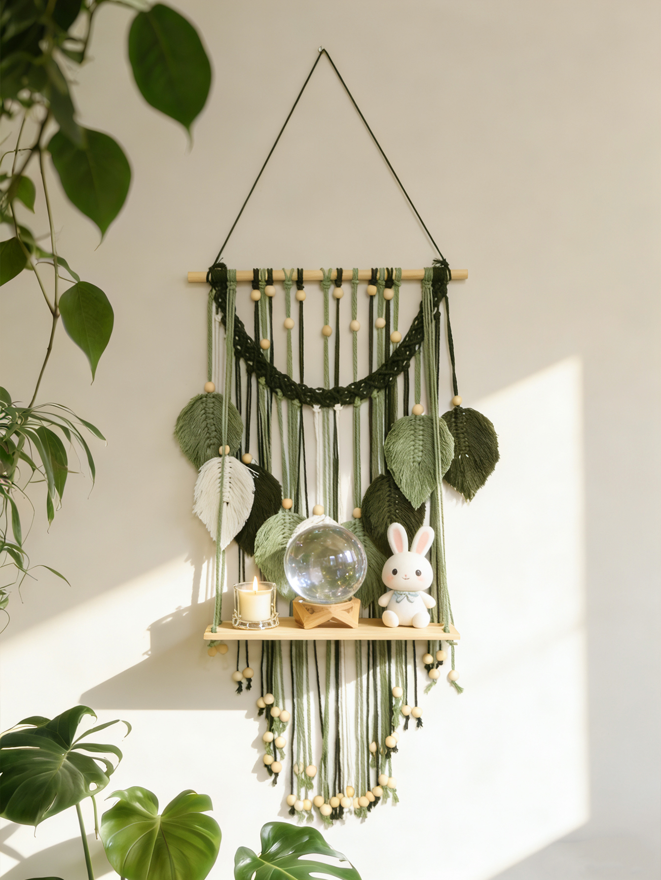 Boho Macrame Wall Hanging Shel - Home Art Textiles avaliação e preço