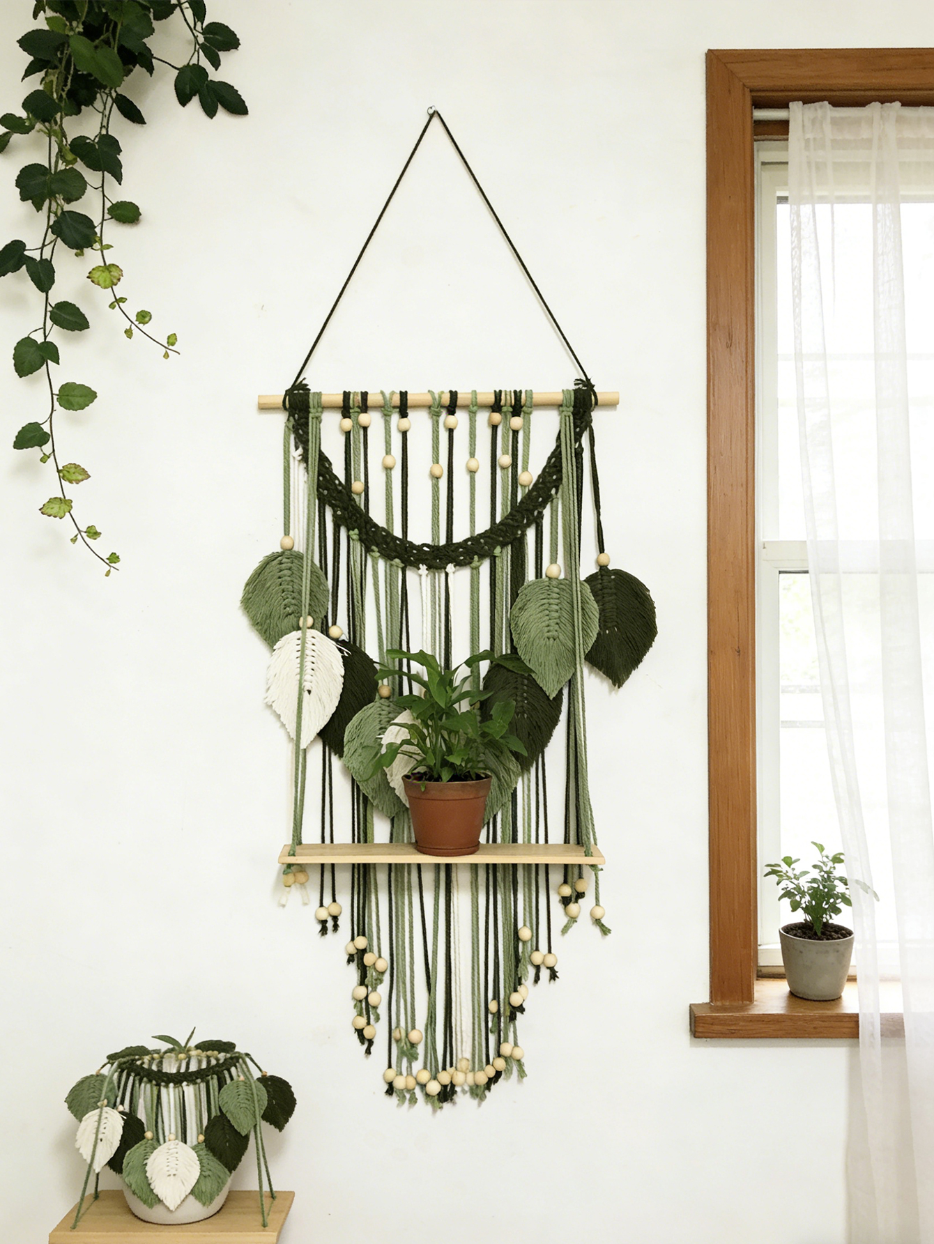 Boho Macrame Wall Hanging Shel - Home Art Textiles avaliação e preço