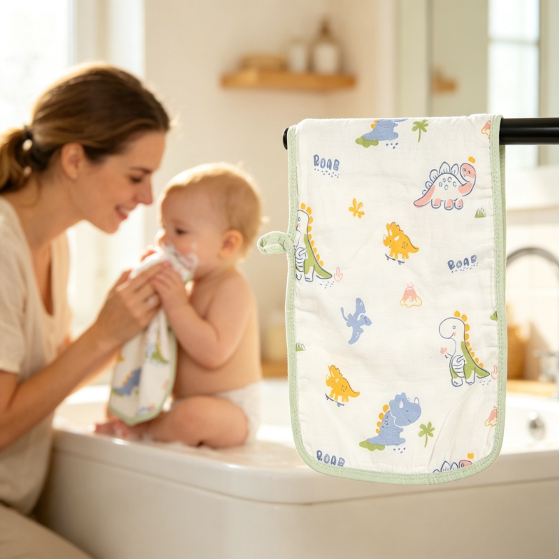 Kids Gauze Towel Drool Bib Sof - Home Textiles Face Towel avaliação e preço