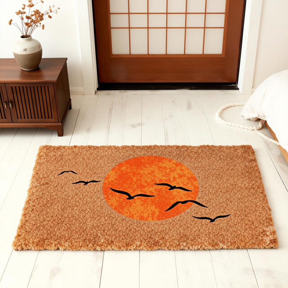 Sun And Birds Doormat Japanese - Sunrise Home Textiles & Apparel avaliação e preço
