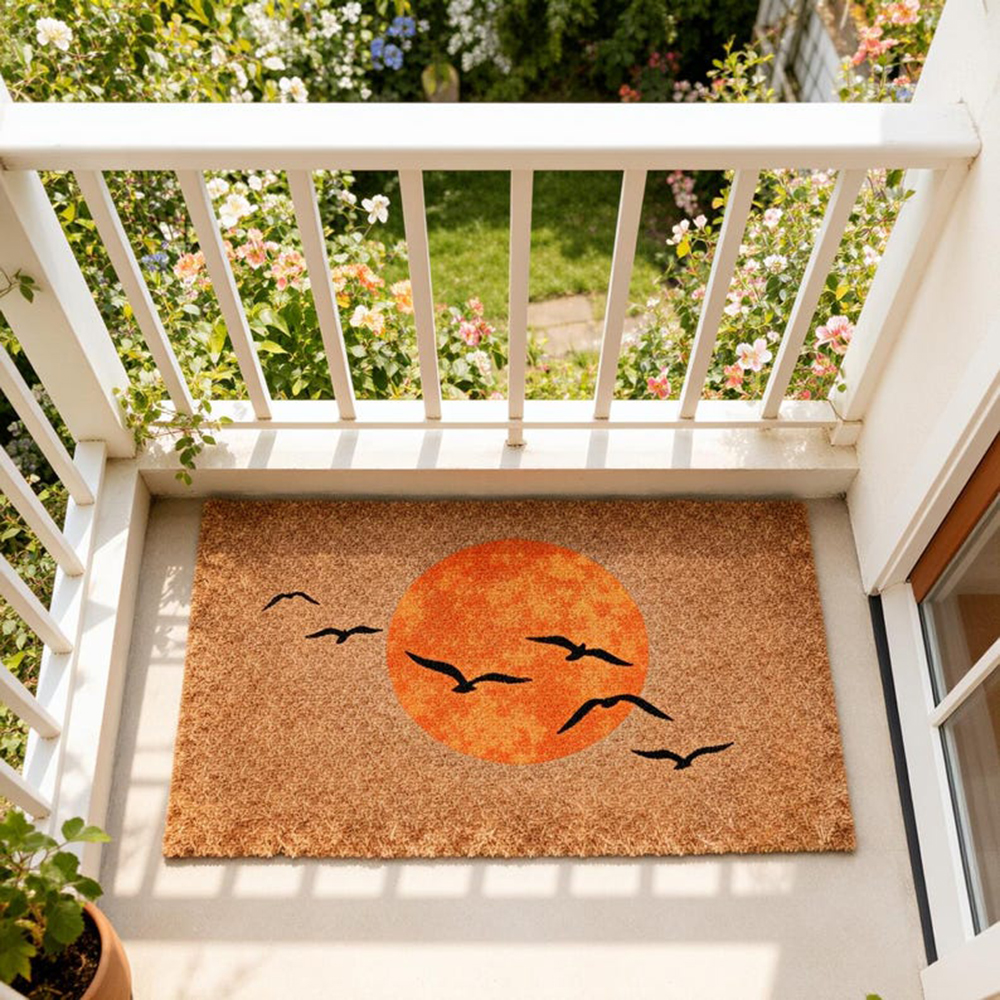 Sun And Birds Doormat Japanese - Sunrise Home Textiles & Apparel avaliação e preço