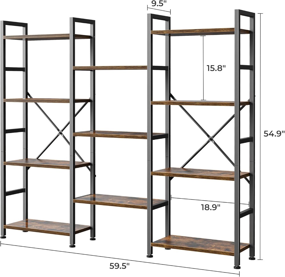 Triple Bookshelf with 11 Open  - Home & Hotel Textiles Private Limited avaliação e preço