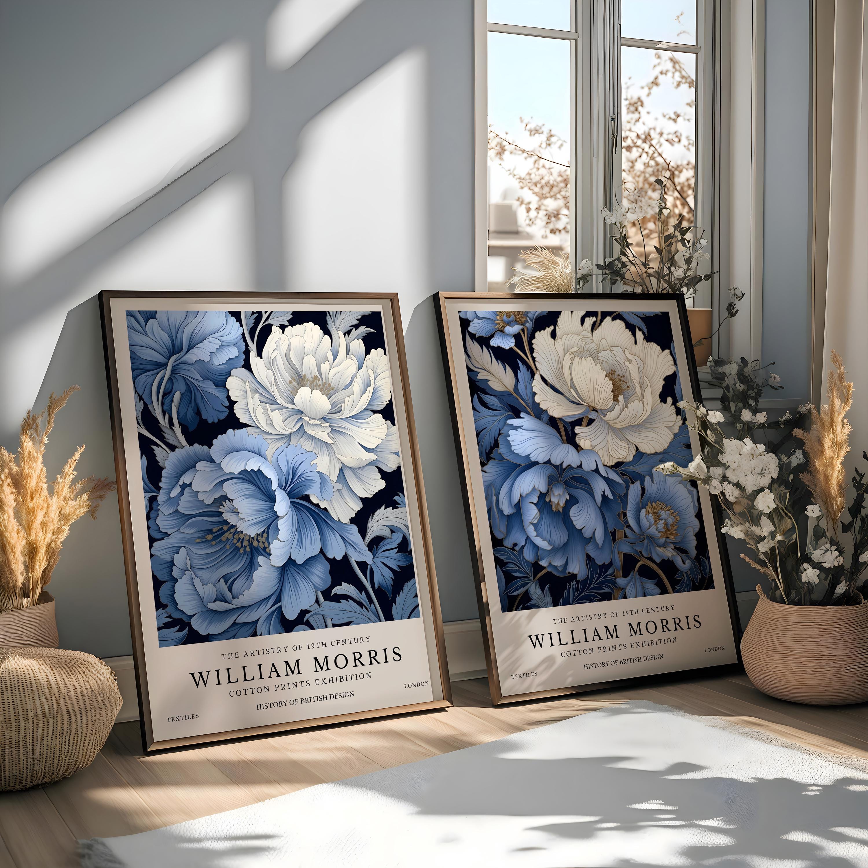 William Morris Blue Floral Pri - Home Textiles Exhibition avaliação e preço