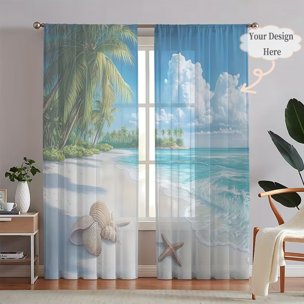 Custom 2D Flat 2pcs Sheer Curt - Textiles For Home avaliação e preço