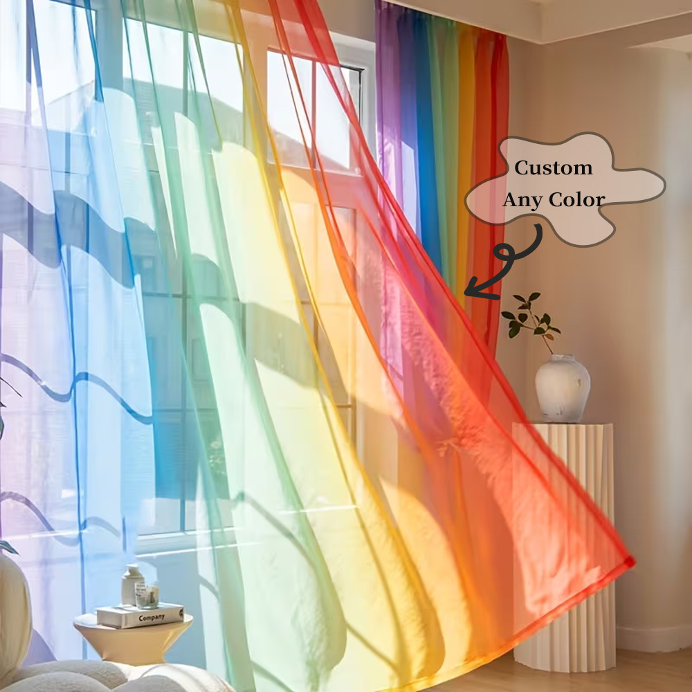 Custom 2D Flat 2pcs Sheer Curt - Textiles For Home avaliação e preço