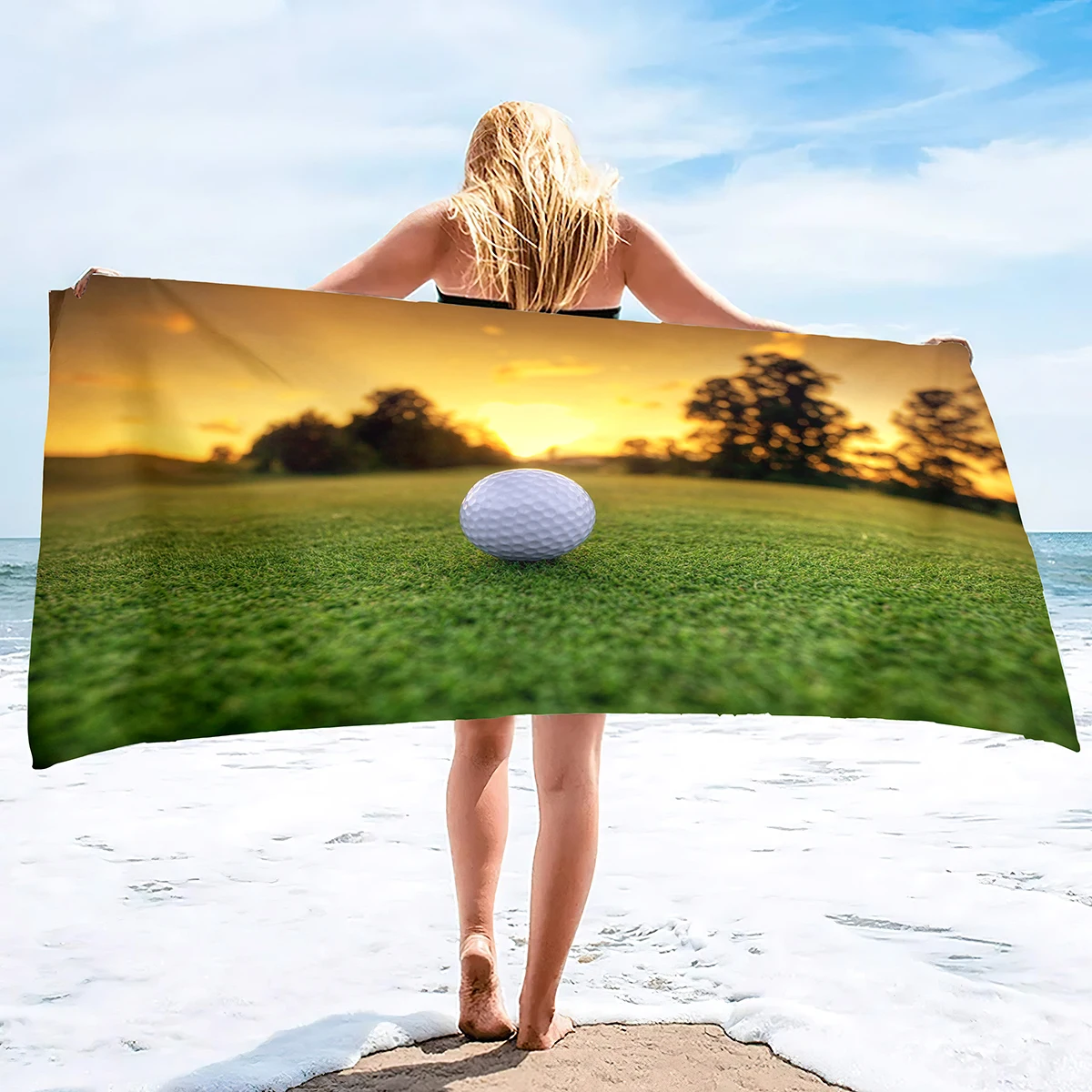 Sport Ball Golf Beach Towels,G - Home Textiles Face Towel avaliação e preço