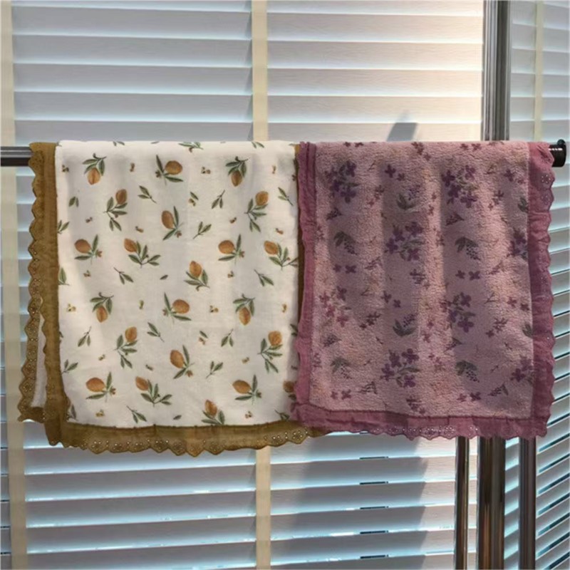 Couple Style Towel With Lace F - Home Textiles Face Towel avaliação e preço