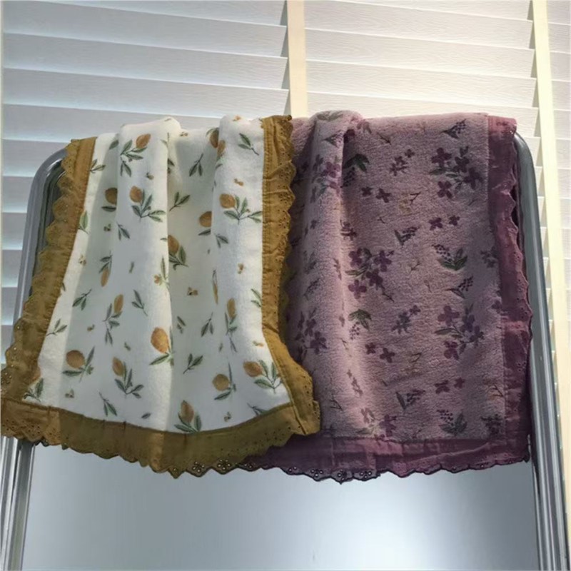 Couple Style Towel With Lace F - Home Textiles Face Towel avaliação e preço