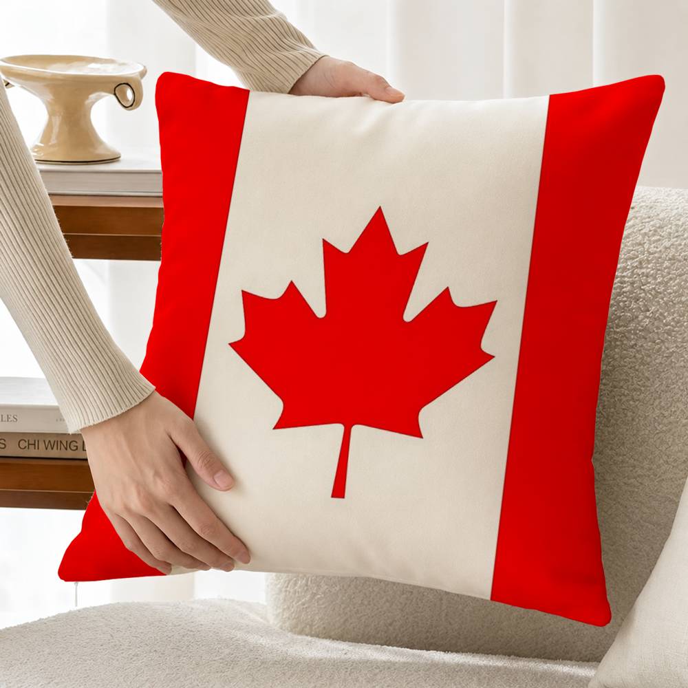 C-Canada Flag Cotton Linen Squ - Home Textiles Canada avaliação e preço