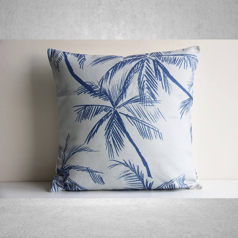 Purple Blue Palm Tree Throw Pi - Pillow Cover 20X20 avaliação e preço