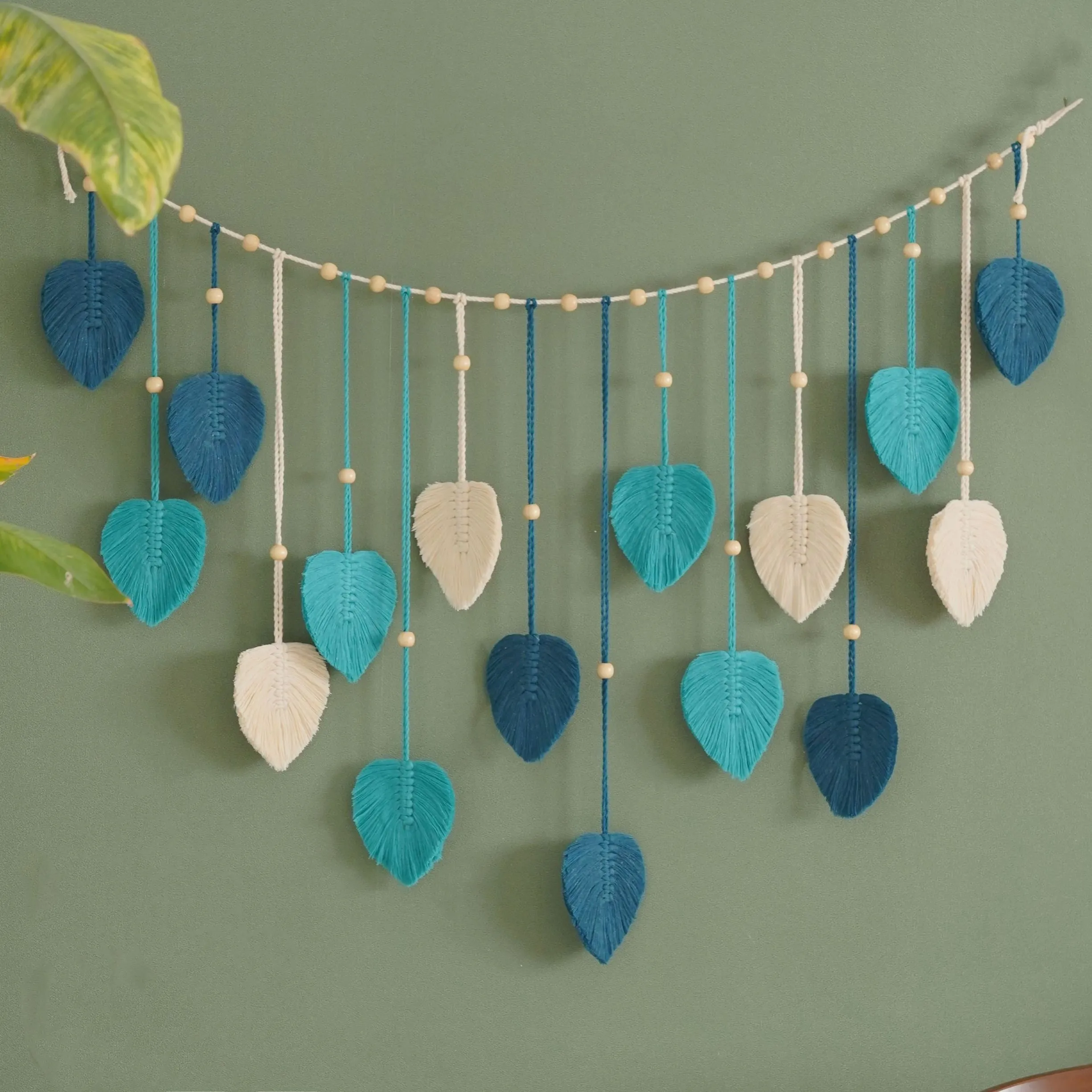 1 Pc Green Leaves Garland, Mac - Home Art Textiles avaliação e preço