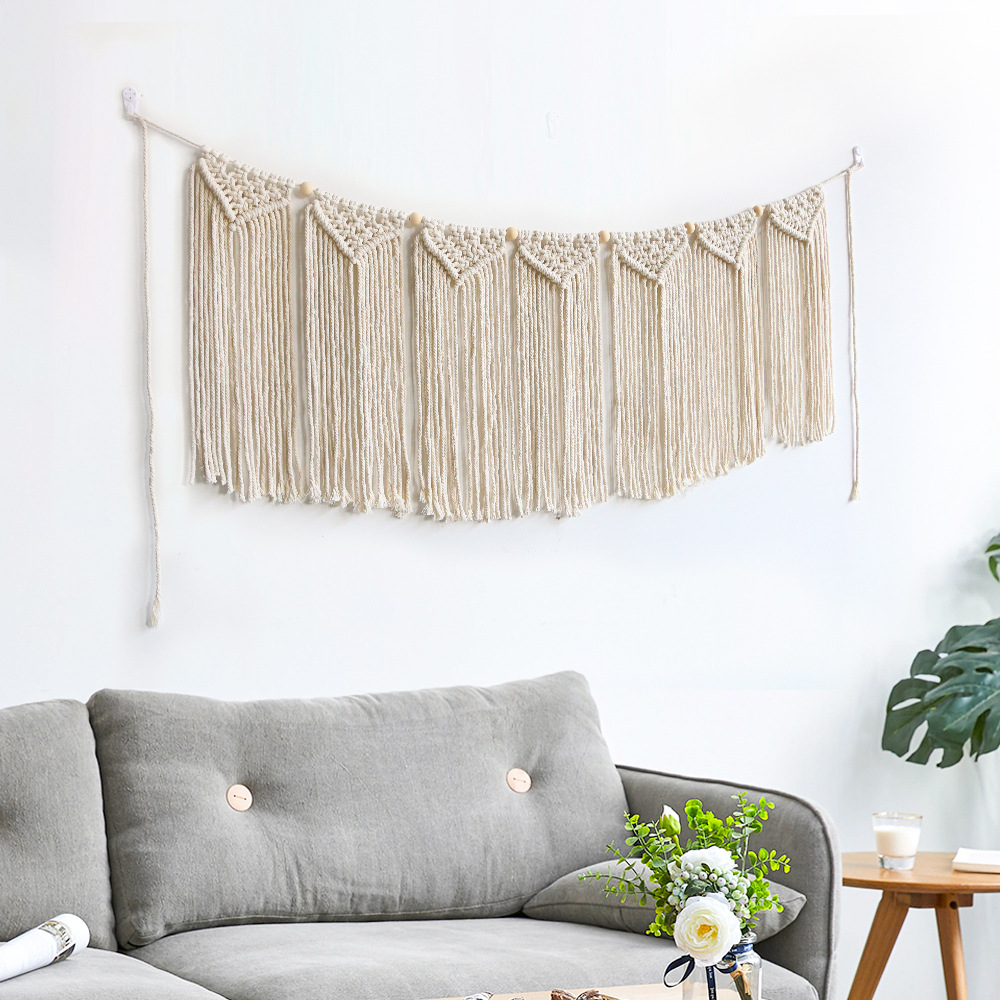 2Pcs Boho Macrame Handmade Wov - Home Art Textiles avaliação e preço