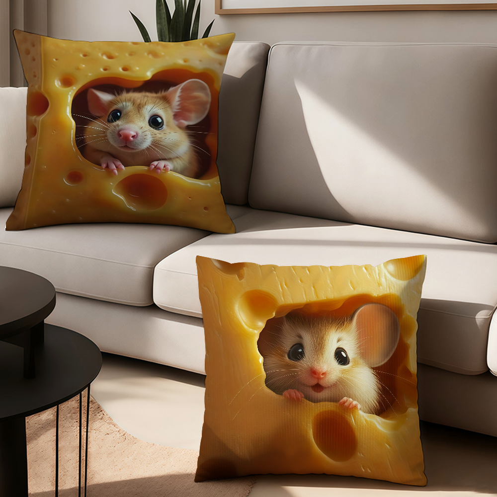 Kawaii Cute Mouse-in-Cheese Pi - Pillow Cover 20X20 avaliação e preço