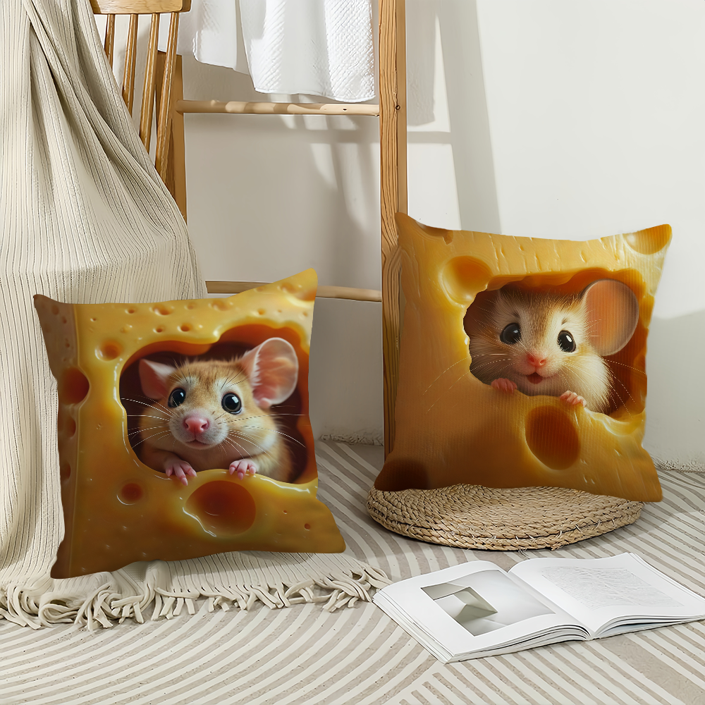Kawaii Cute Mouse-in-Cheese Pi - Pillow Cover 20X20 avaliação e preço