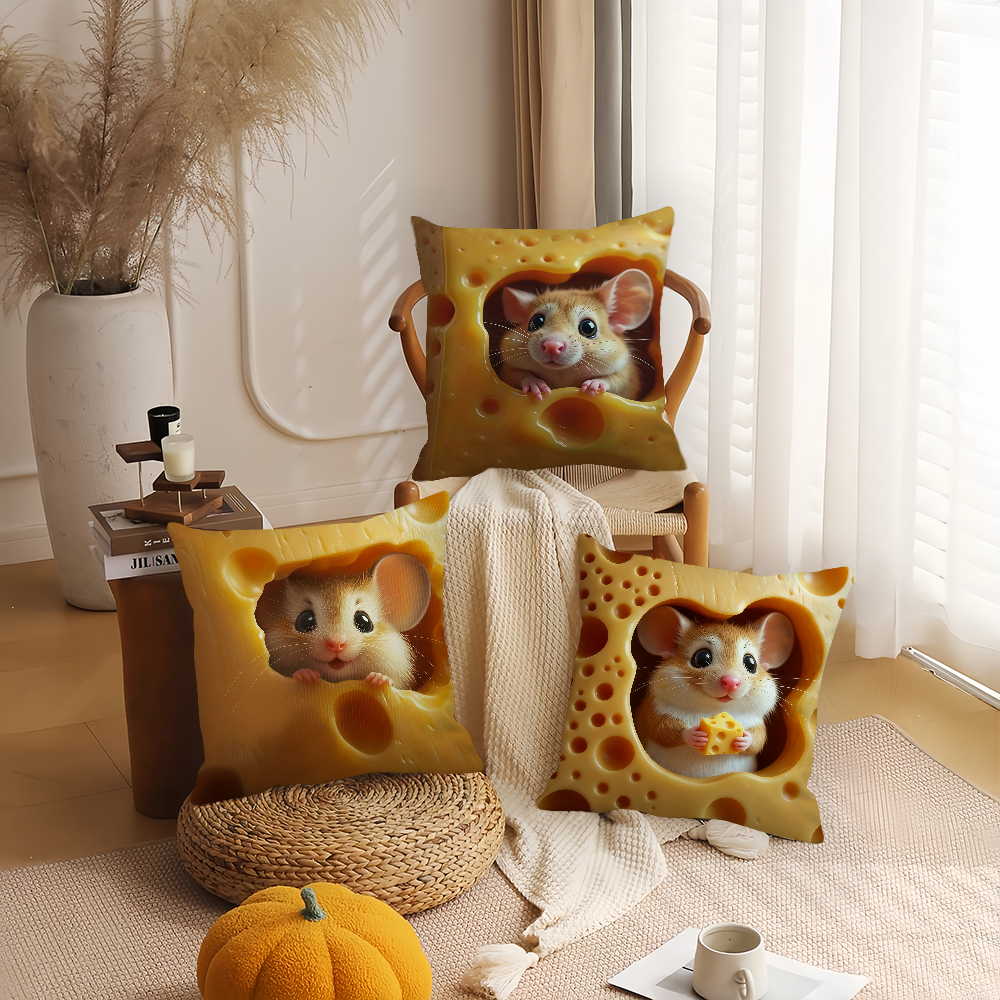 Kawaii Cute Mouse-in-Cheese Pi - Pillow Cover 20X20 avaliação e preço