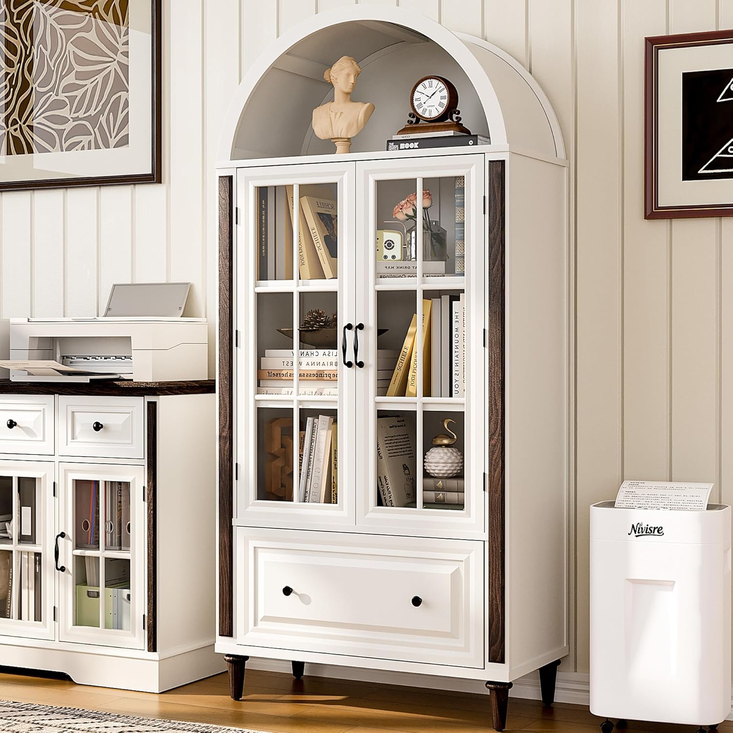 71” Handcrafted Arched Bookcas - Home & Hotel Textiles Private Limited avaliação e preço