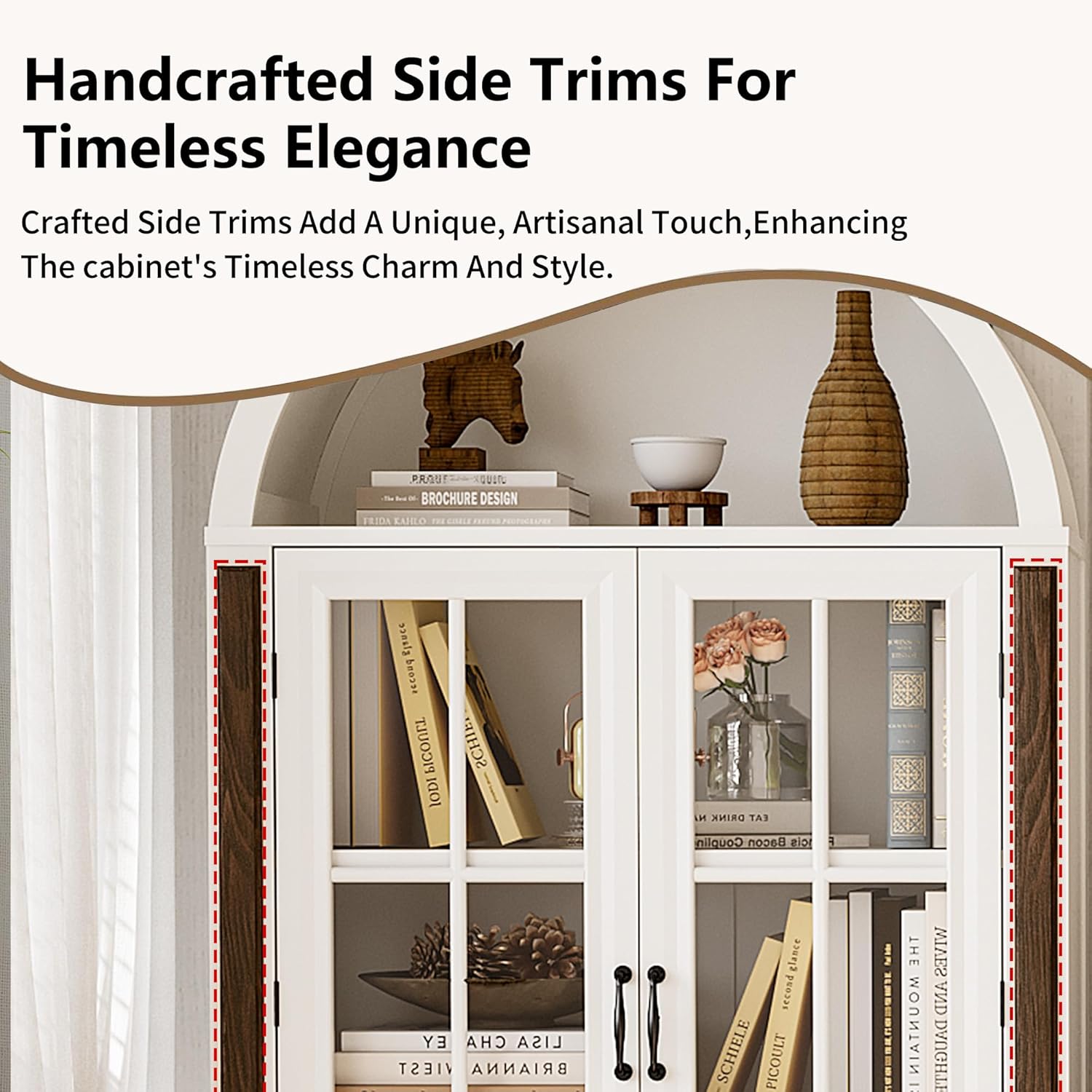 71” Handcrafted Arched Bookcas - Home & Hotel Textiles Private Limited avaliação e preço