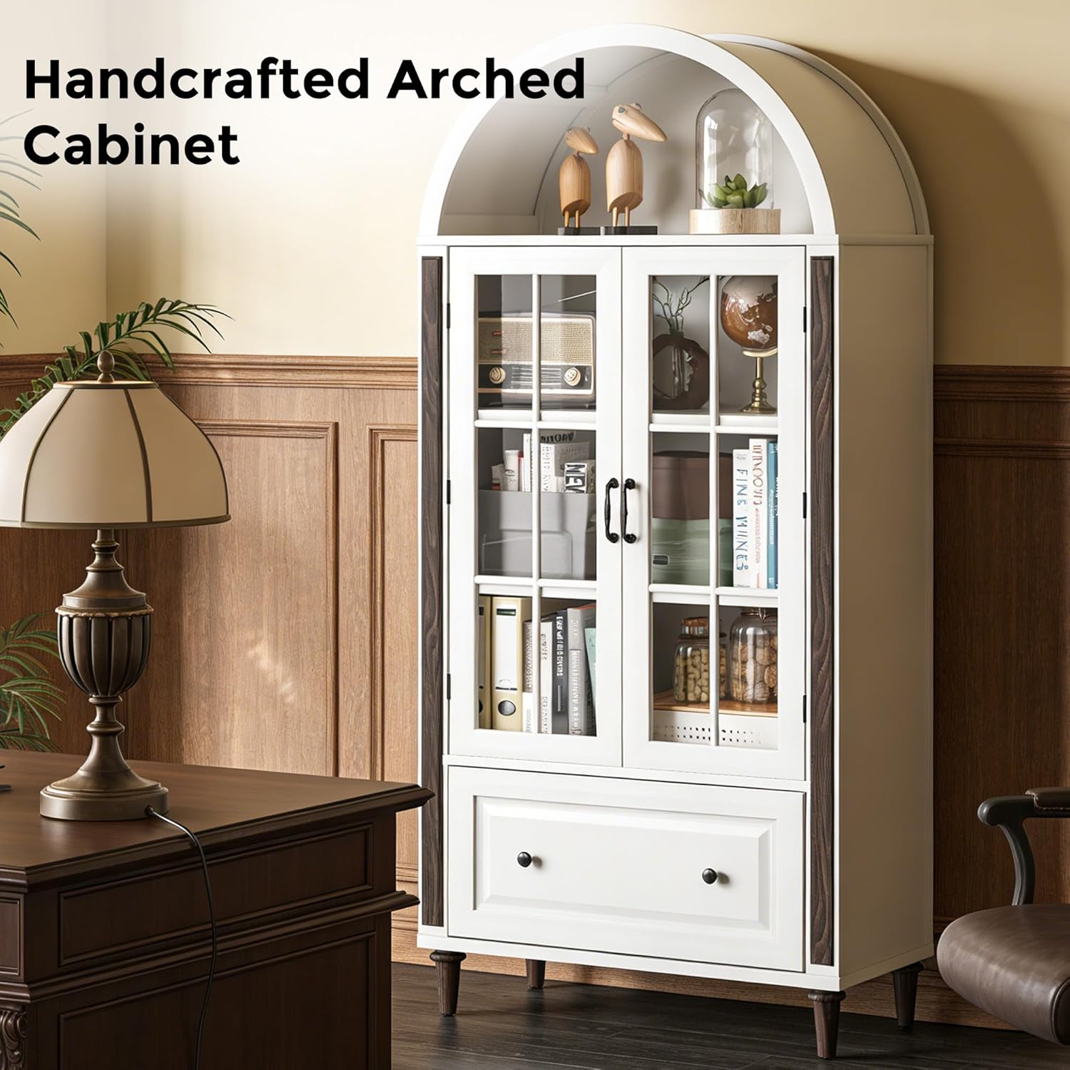71” Handcrafted Arched Bookcas - Home & Hotel Textiles Private Limited avaliação e preço