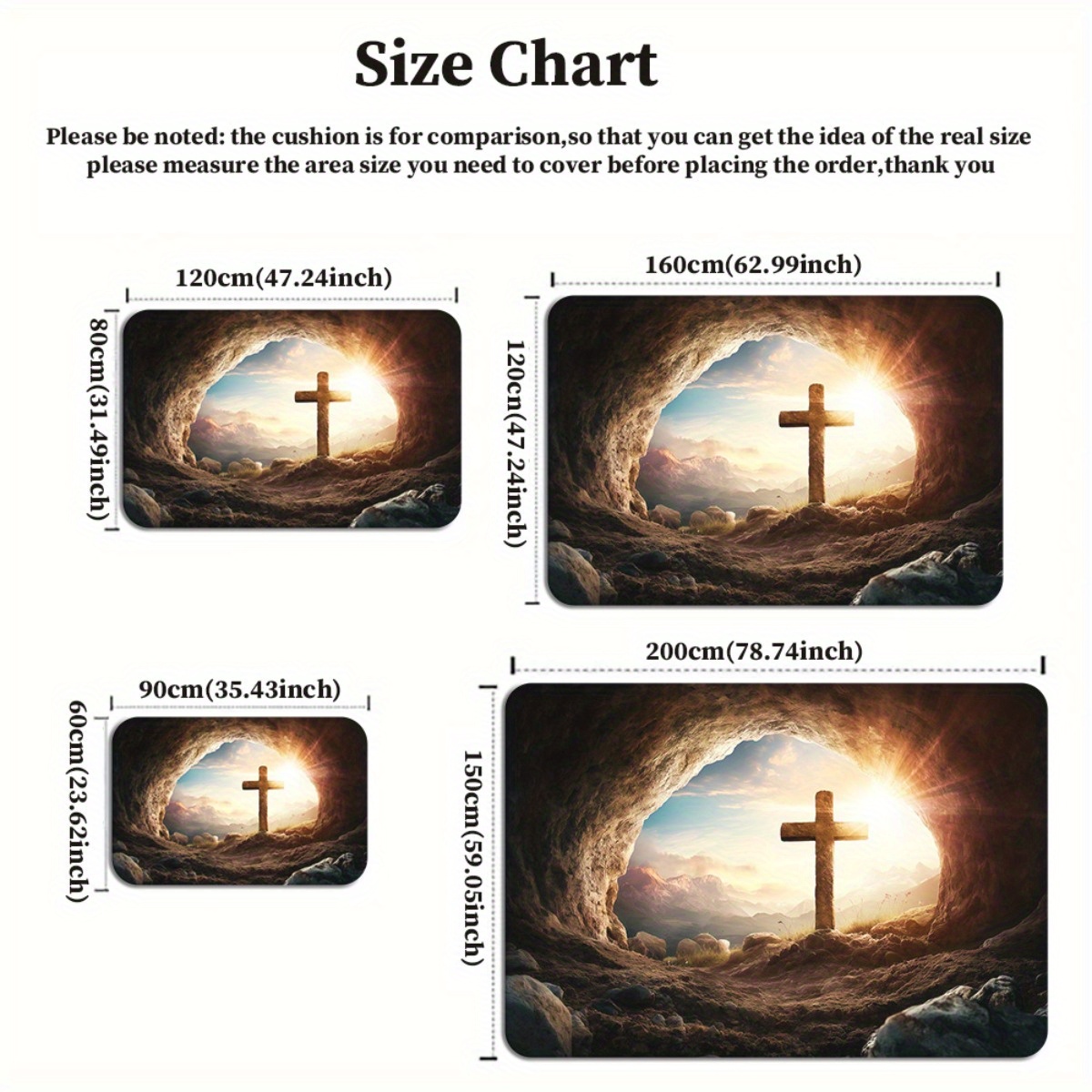Religious cross cave rug spiri - Sunrise Home Textiles & Apparel avaliação e preço