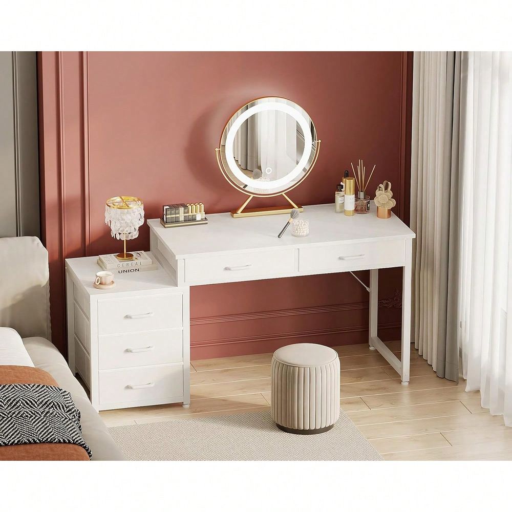 Desk With 5 Drawers, 53 Inch O - Home & Hotel Textiles Private Limited avaliação e preço