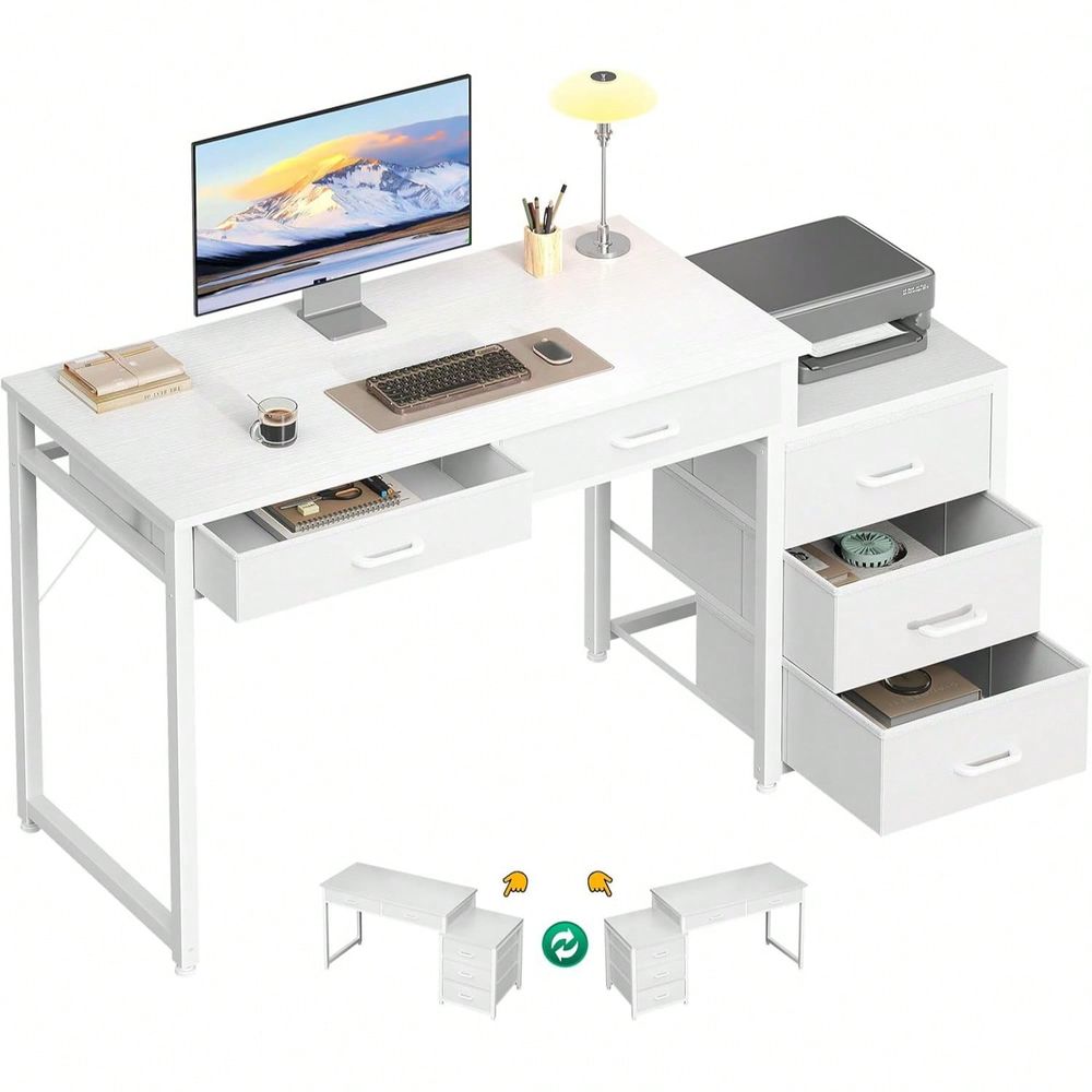 Desk With 5 Drawers, 53 Inch O - Home & Hotel Textiles Private Limited avaliação e preço