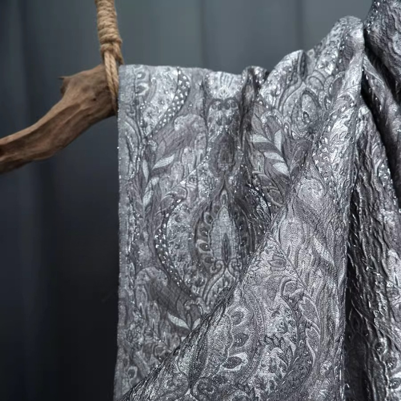 Gray Court Style Shiny Jacquar - Home Textiles Curtains avaliação e preço