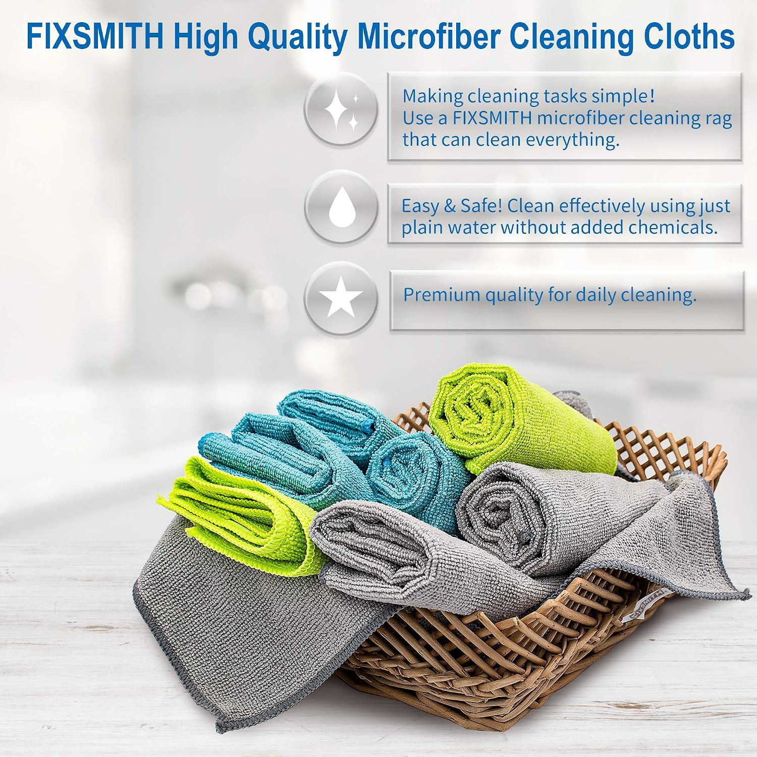 Microfiber Cleaning Cloth 8-Pa - Home Textiles Face Towel avaliação e preço