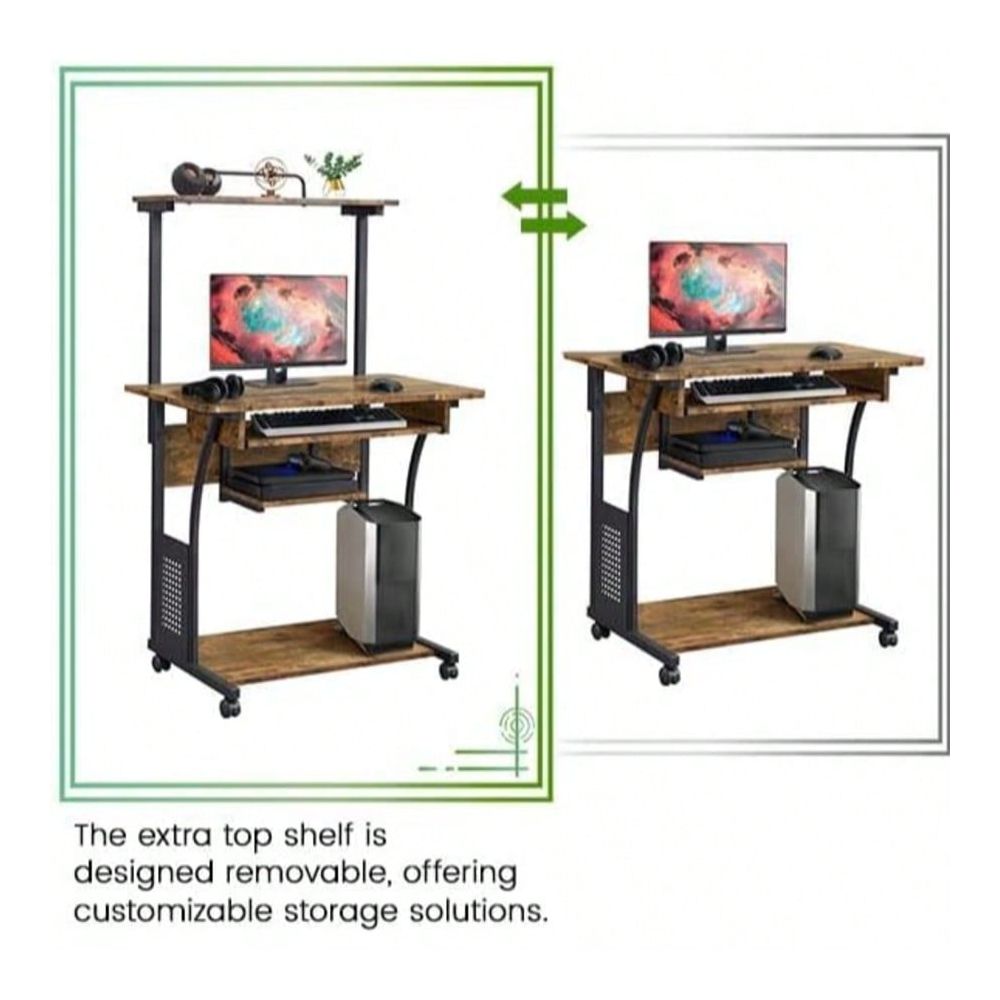 Tiers Rolling Computer Desk Wi - Home & Hotel Textiles Private Limited avaliação e preço