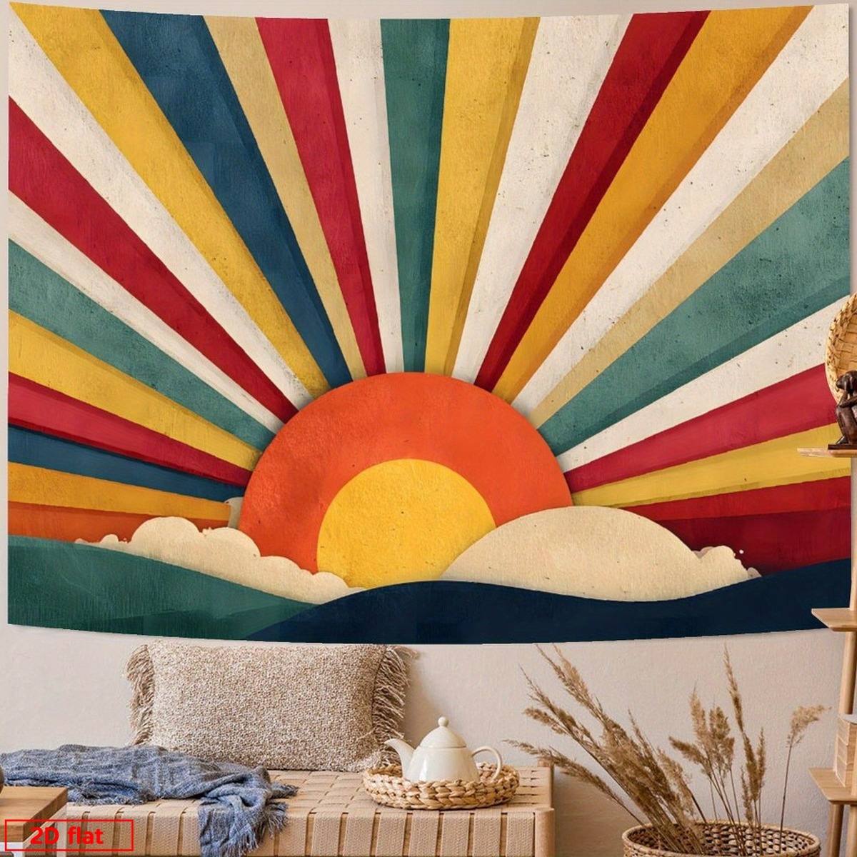 Boho Sunburst Retro Tapestry W - Sunrise Home Textiles & Apparel avaliação e preço