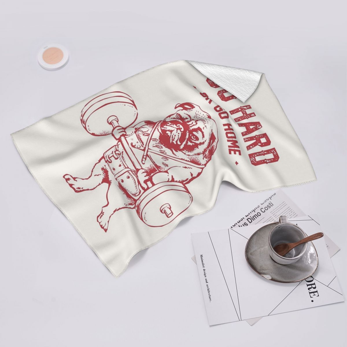 Custom Go Hard Or Go Home Pug  - Home Textiles Face Towel avaliação e preço