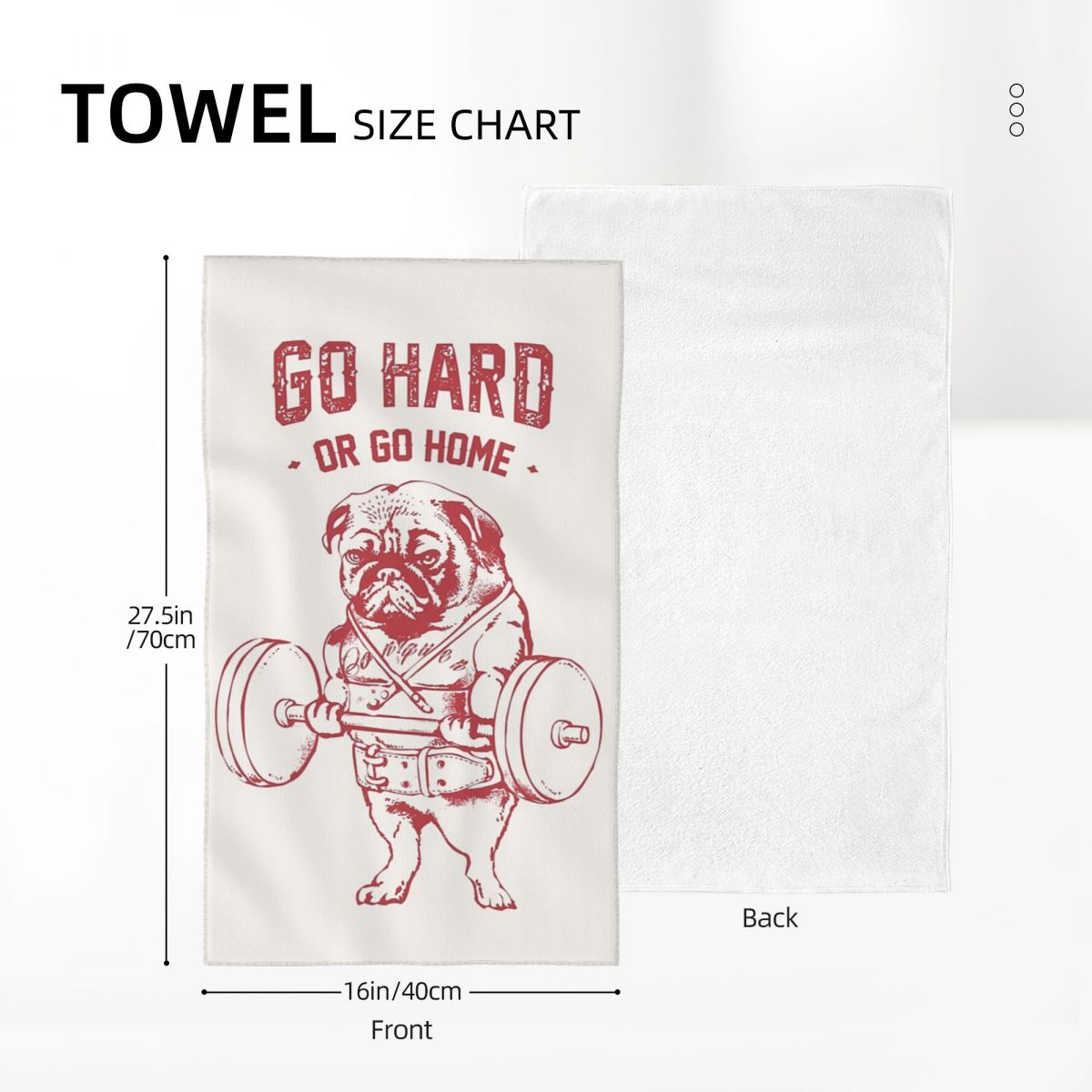 Custom Go Hard Or Go Home Pug  - Home Textiles Face Towel avaliação e preço