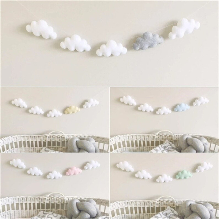 Nordic Felt Cloud Garlands Str - Home Textiles Curtains avaliação e preço