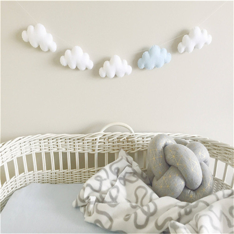 Nordic Felt Cloud Garlands Str - Home Textiles Curtains avaliação e preço