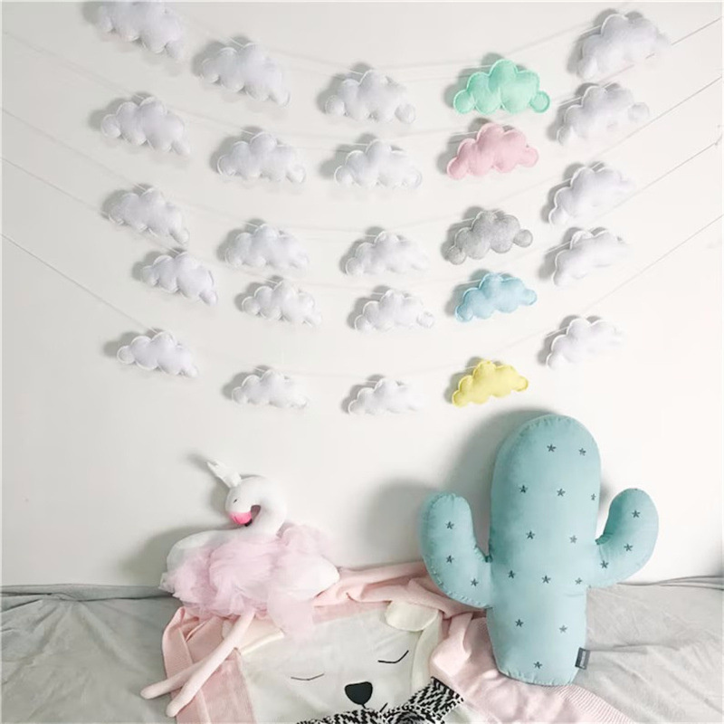 Nordic Felt Cloud Garlands Str - Home Textiles Curtains avaliação e preço