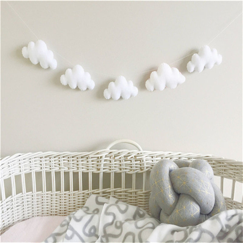 Nordic Felt Cloud Garlands Str - Home Textiles Curtains avaliação e preço